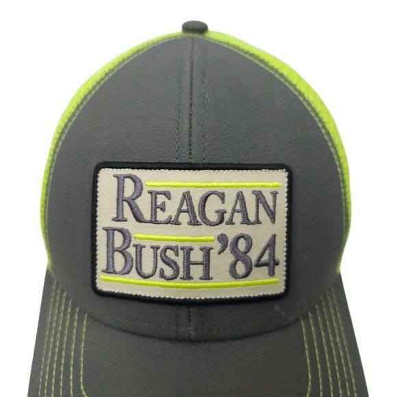 Reagan Bush 84 Mesh Snapback Cap Vintage Trucker Baseball Hat Rowdy Gentleman - Picture 7 of 12